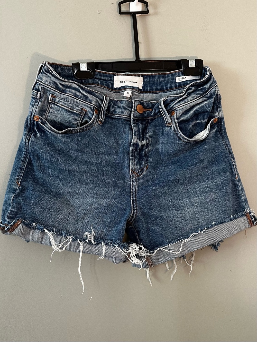Dear John Denim Cutoff Shorts in Blue Wash